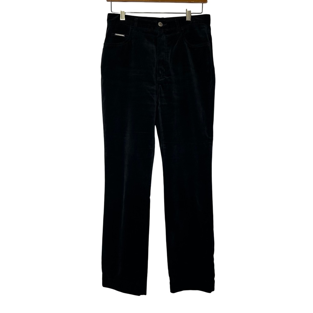 Valentino Jeans Pants Size 30 Black Velvet Cotton‎ Blend Straight Leg Designer